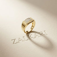 0.25 Ct Round Cut Pavé Signet Moissanite Ring