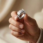 0.25 Ct Round Cut Pavé Signet Moissanite Ring