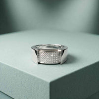 0.25 Ct Round Cut Pavé Signet Moissanite Ring