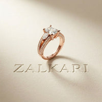 3.15 Ct Radiant Cut Moissanite Split Shank Ring