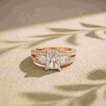 3.15 Ct Radiant Cut Moissanite Split Shank Ring