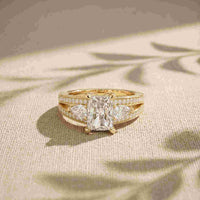 3.15 Ct Radiant Cut Moissanite Split Shank Ring