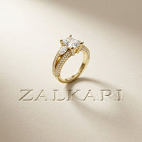 3.15 Ct Radiant Cut Moissanite Split Shank Ring