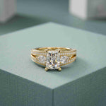 3.15 Ct Radiant Cut Moissanite Split Shank Ring