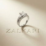 3.15 Ct Radiant Cut Moissanite Split Shank Ring