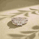 3.15 Ct Radiant Cut Moissanite Split Shank Ring