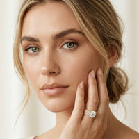 4.25 Ct Round Cut Moissanite Grand Pavé Statement Ring