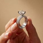 4.25 Ct Round Cut Moissanite Grand Pavé Statement Ring