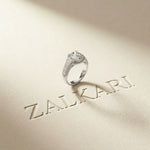 4.05 Ct Round Cut Moissanite Halo Baguette Statement Ring