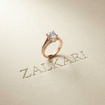 2.30 Ct Pear Cut Moissanite Tapered Pavé Engagement Ring