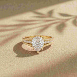 2.30 Ct Pear Cut Moissanite Tapered Pavé Engagement Ring