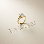 2.30 Ct Pear Cut Moissanite Tapered Pavé Engagement Ring