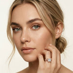 2.30 Ct Princess Cut Moissanite Tapered Accent Engagement Ring