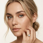2.30 Ct Princess Cut Moissanite Tapered Accent Engagement Ring