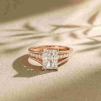 1.80 Ct Radiant Cut Moissanite Classic Accent Ring
