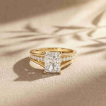 1.80 Ct Radiant Cut Moissanite Classic Accent Ring