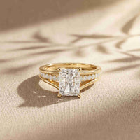 1.80 Ct Radiant Cut Moissanite Classic Accent Ring