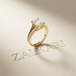 1.80 Ct Radiant Cut Moissanite Classic Accent Ring