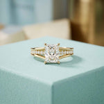 1.80 Ct Radiant Cut Moissanite Classic Accent Ring