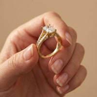 1.80 Ct Radiant Cut Moissanite Classic Accent Ring