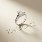 1.80 Ct Radiant Cut Moissanite Classic Accent Ring