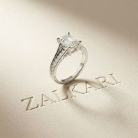 1.80 Ct Radiant Cut Moissanite Classic Accent Ring
