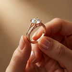 1.80 Ct Round Cut Moissanite Signature Accent Ring