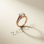1.80 Ct Round Cut Moissanite Signature Accent Ring