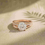 1.80 Ct Round Cut Moissanite Signature Accent Ring