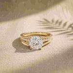 1.80 Ct Round Cut Moissanite Signature Accent Ring