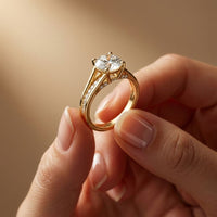 1.80 Ct Round Cut Moissanite Signature Accent Ring