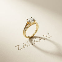1.80 Ct Round Cut Moissanite Signature Accent Ring