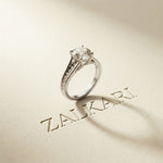 1.80 Ct Round Cut Moissanite Signature Accent Ring