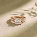 2.30 Ct Asscher Cut Moissanite Split Shank Accent Ring