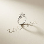 2.30 Ct Asscher Cut Moissanite Split Shank Accent Ring
