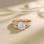 2.30 Ct Cushion Cut Moissanite Elegant Split Shank Ring