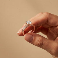 2.30 Ct Cushion Cut Moissanite Elegant Split Shank Ring