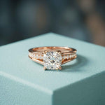 2.30 Ct Cushion Cut Moissanite Elegant Split Shank Ring