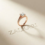 2.30 Ct Cushion Cut Moissanite Elegant Split Shank Ring