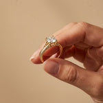 2.30 Ct Cushion Cut Moissanite Elegant Split Shank Ring