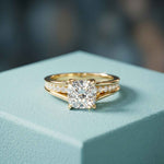 2.30 Ct Cushion Cut Moissanite Elegant Split Shank Ring