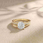 2.30 Ct Cushion Cut Moissanite Elegant Split Shank Ring