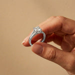 2.30 Ct Cushion Cut Moissanite Elegant Split Shank Ring