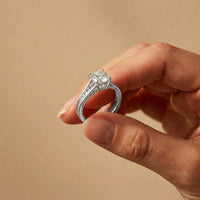 2.30 Ct Cushion Cut Moissanite Elegant Split Shank Ring