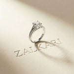 2.30 Ct Cushion Cut Moissanite Elegant Split Shank Ring