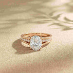 2.30 Ct Oval Cut Moissanite Elegant Split Shank Ring