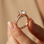 2.30 Ct Oval Cut Moissanite Elegant Split Shank Ring