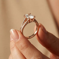 2.30 Ct Oval Cut Moissanite Elegant Split Shank Ring
