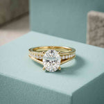 2.30 Ct Oval Cut Moissanite Elegant Split Shank Ring