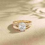 2.30 Ct Oval Cut Moissanite Elegant Split Shank Ring